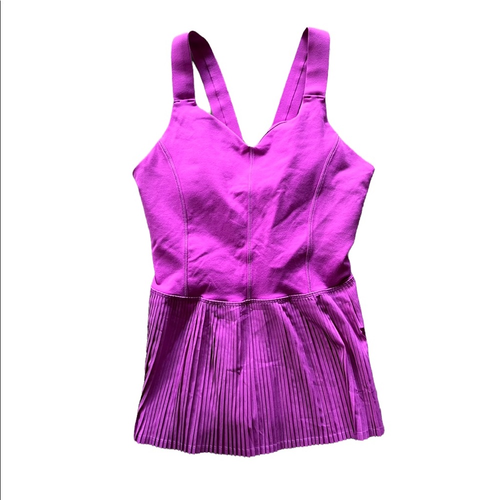 LuLuLemon Athletica Women’s Size 8 City Tank Top Pleated Peplum Ultraviolet